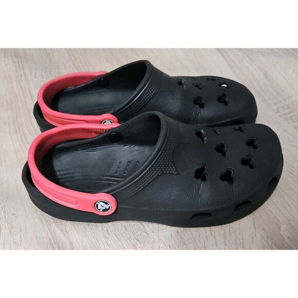 Crocs Disney Mickey Mouse Black Red Adult Clogs Size L W10-11 M 8-9  Slip-On - Picture 1 of 7